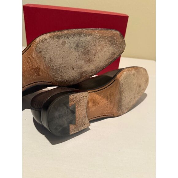 Salvatore Ferragamo Nail Head Dark Silver Men's Shoes - Picture 7 of 11